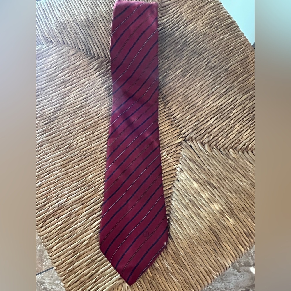 Vintage Dunhill silk necktie classic diagonal stripe pattern Made Italy